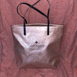 ♠️ ROSE GOLD GLITTER KATE SPADE TOTE! ♠️